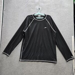Speedo Shirt XL Black Activewear Long Sleeve